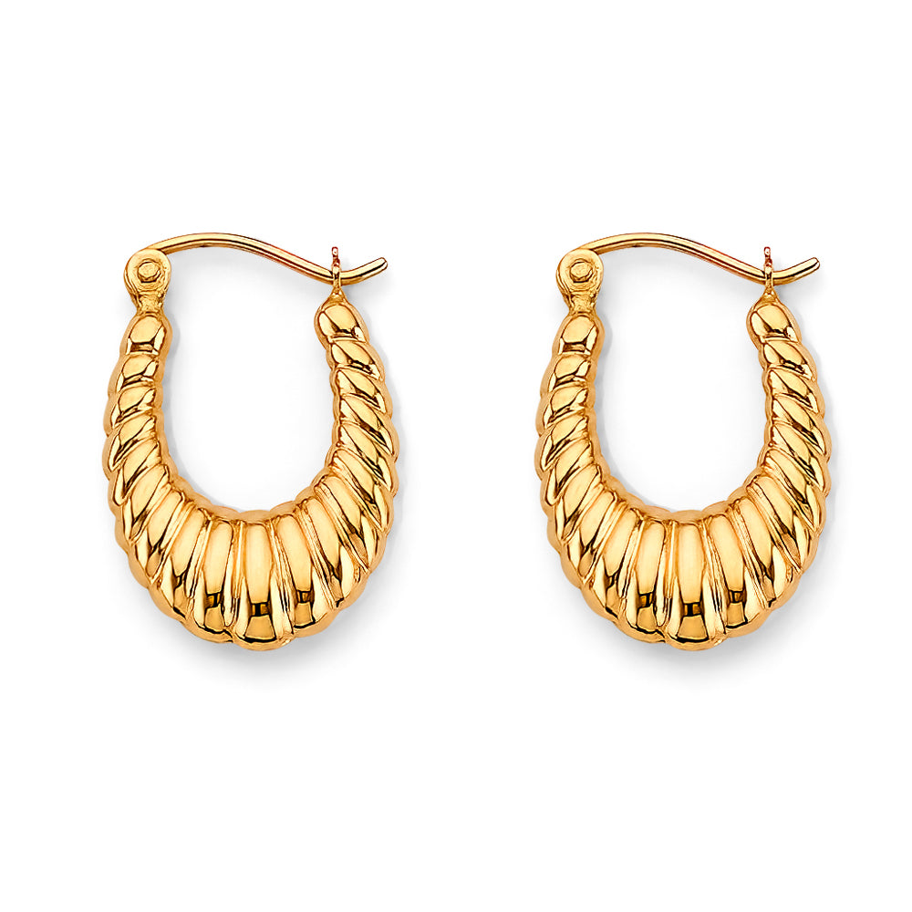 Mini Golden Shrimp Hoops – 14K Gold