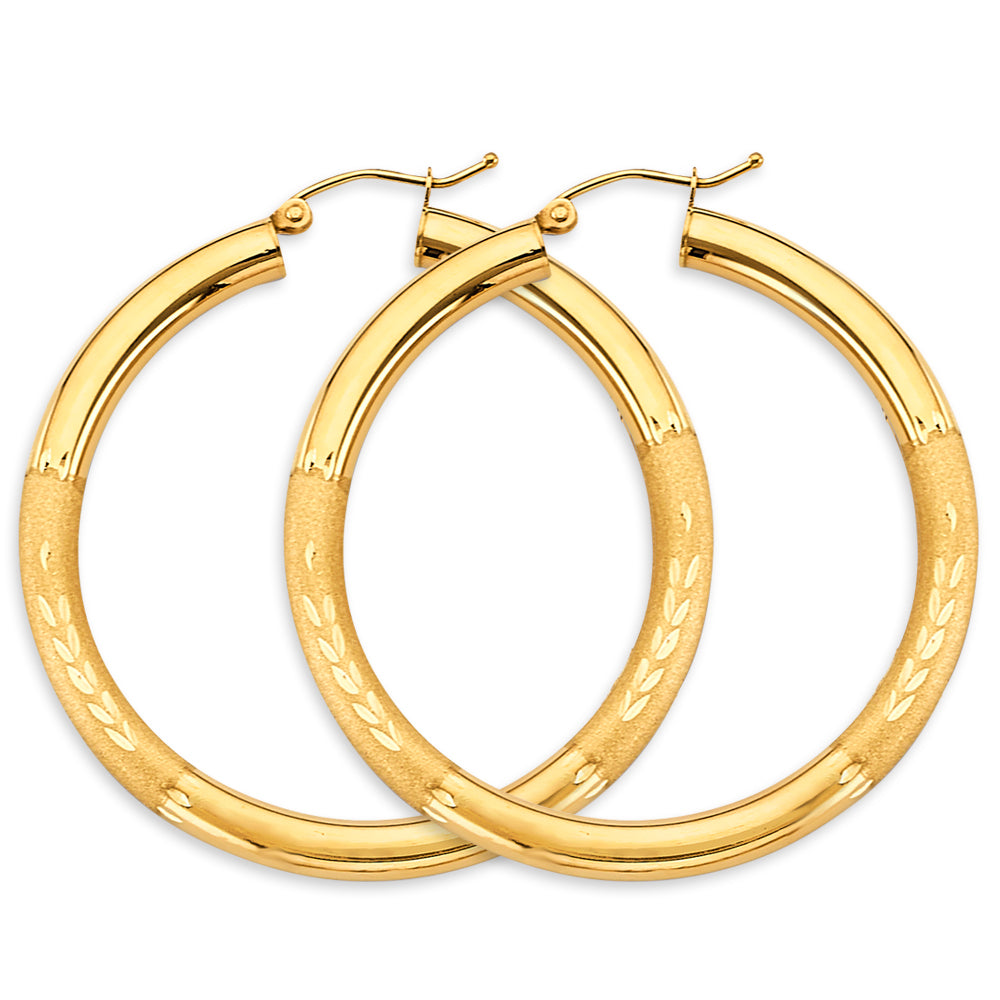 14k 3.8mm round hoop earrings