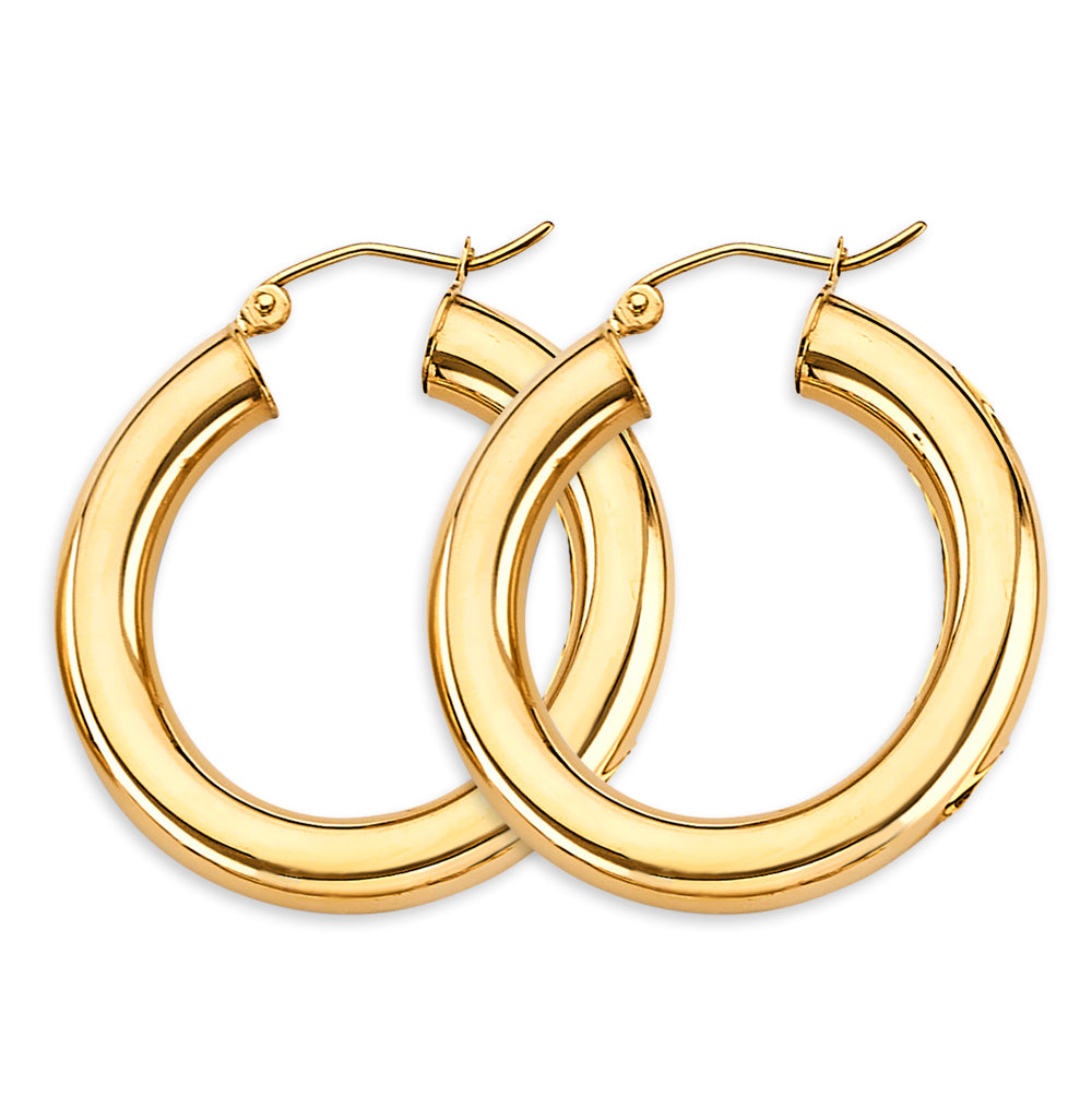 14k gold hoops – 30mm