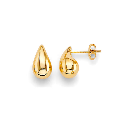 14k solid gold teardrop earrings