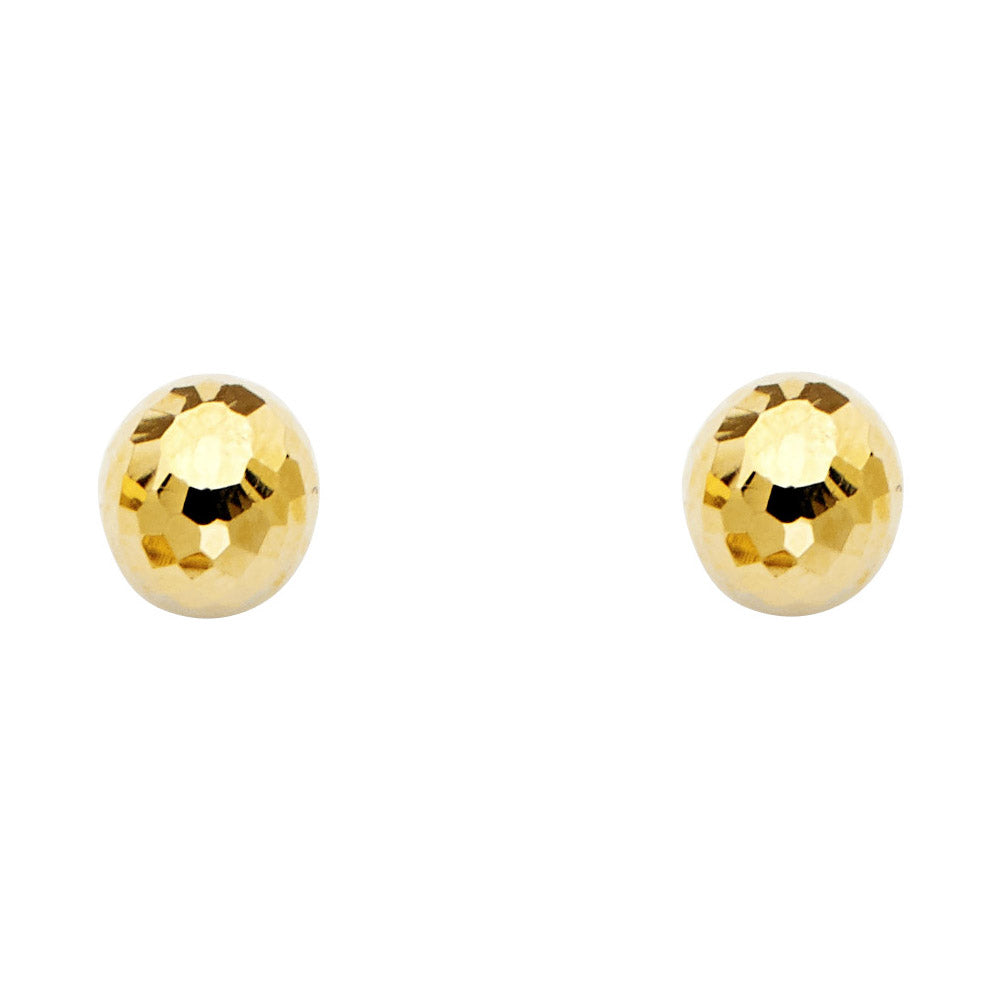 14K Solid Gold Disco Ball Earrings