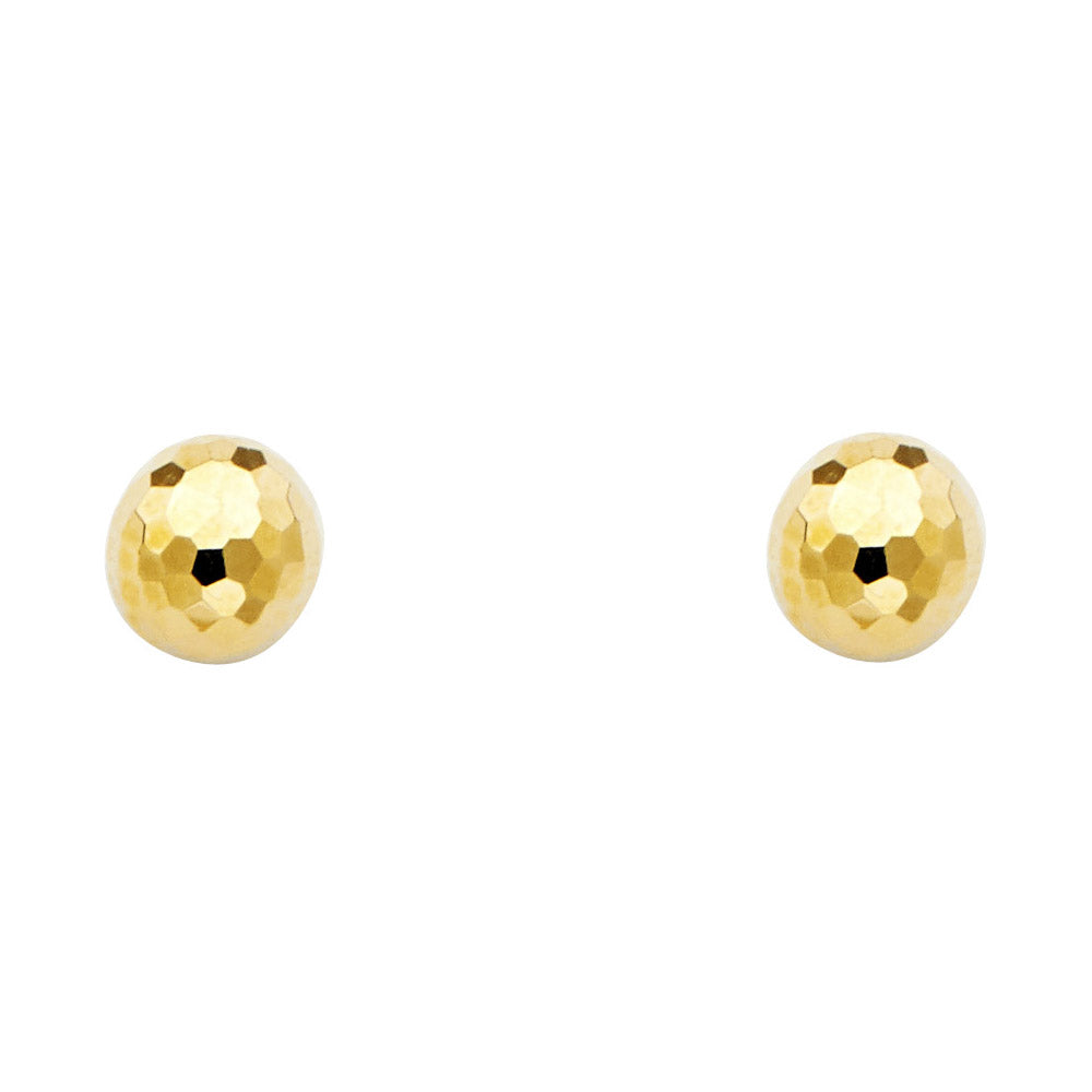 14k solid gold disco ball earrings