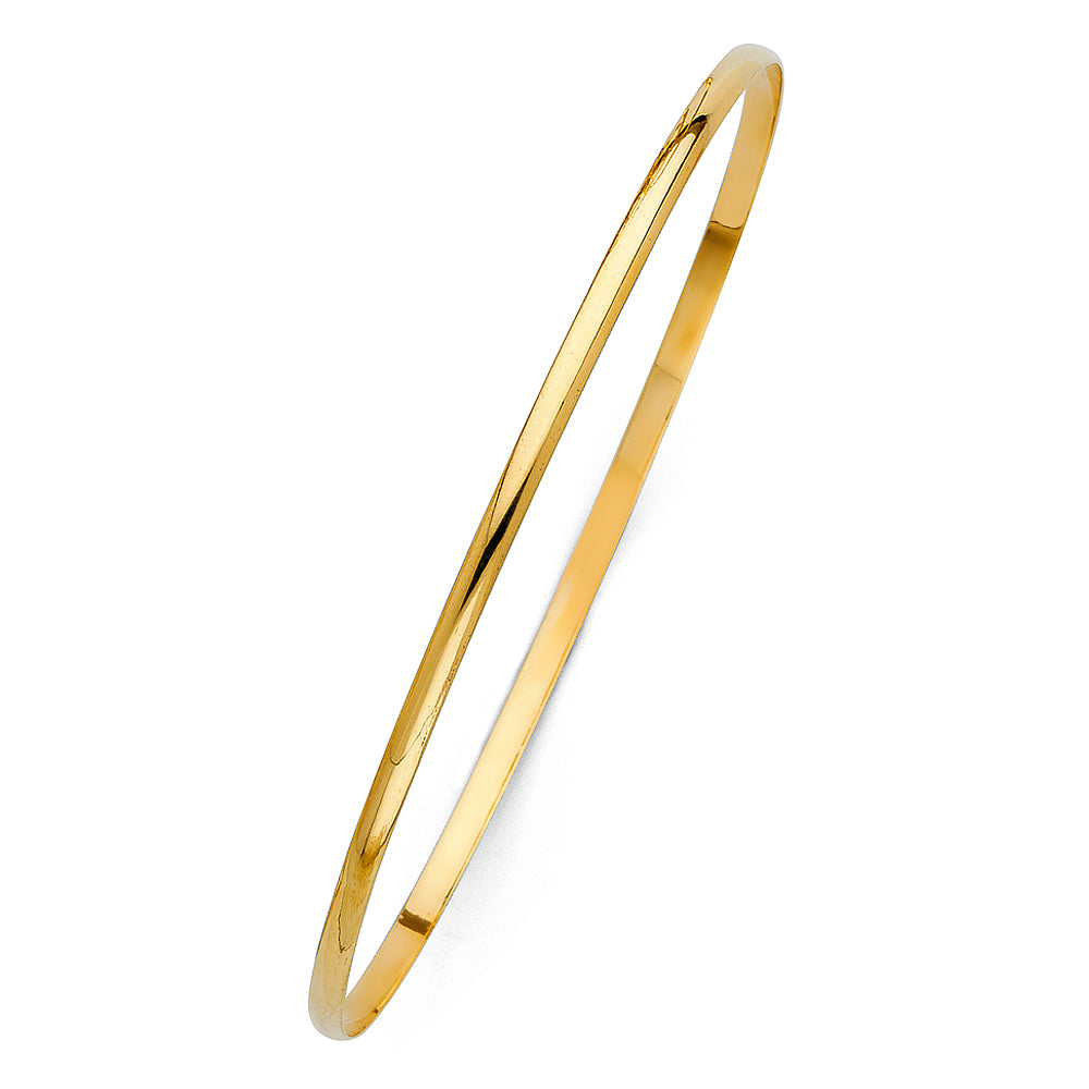 14K gold 2mm solid bangle, yellow gold bangle bracelet, women’s solid gold bangle, stackable gold bracelet, 14K gold jewelry Houston, real gold bangle 7 inch 8 inch