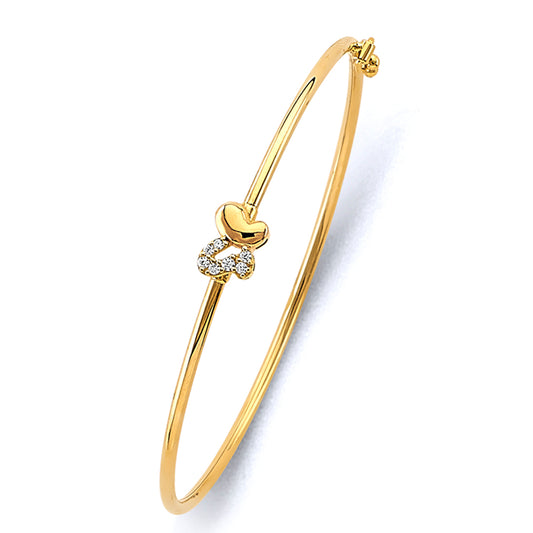 14K gold baby bangle, butterfly baby bracelet, gold baptism gift, petite baby jewelry, baby keepsake bangle, baby girl gold bracelet