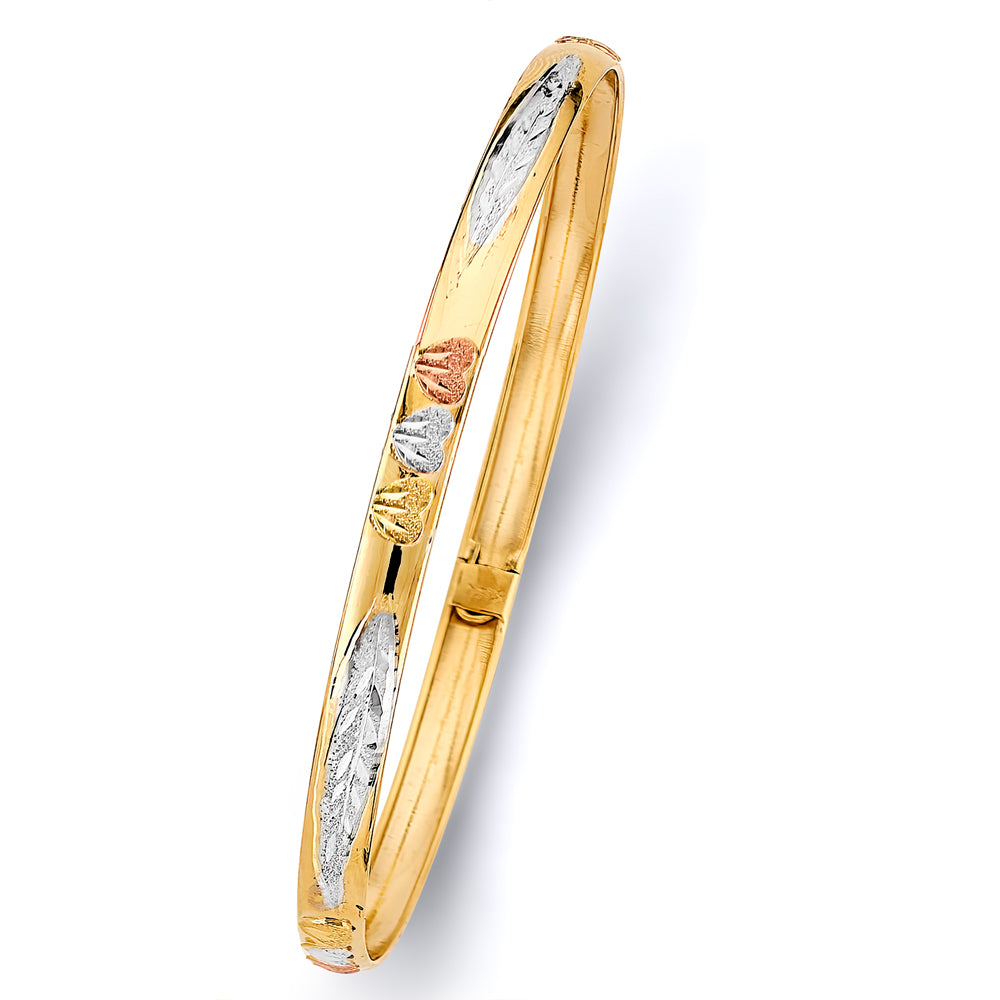 14k gold tri color flexible bangle(0229)