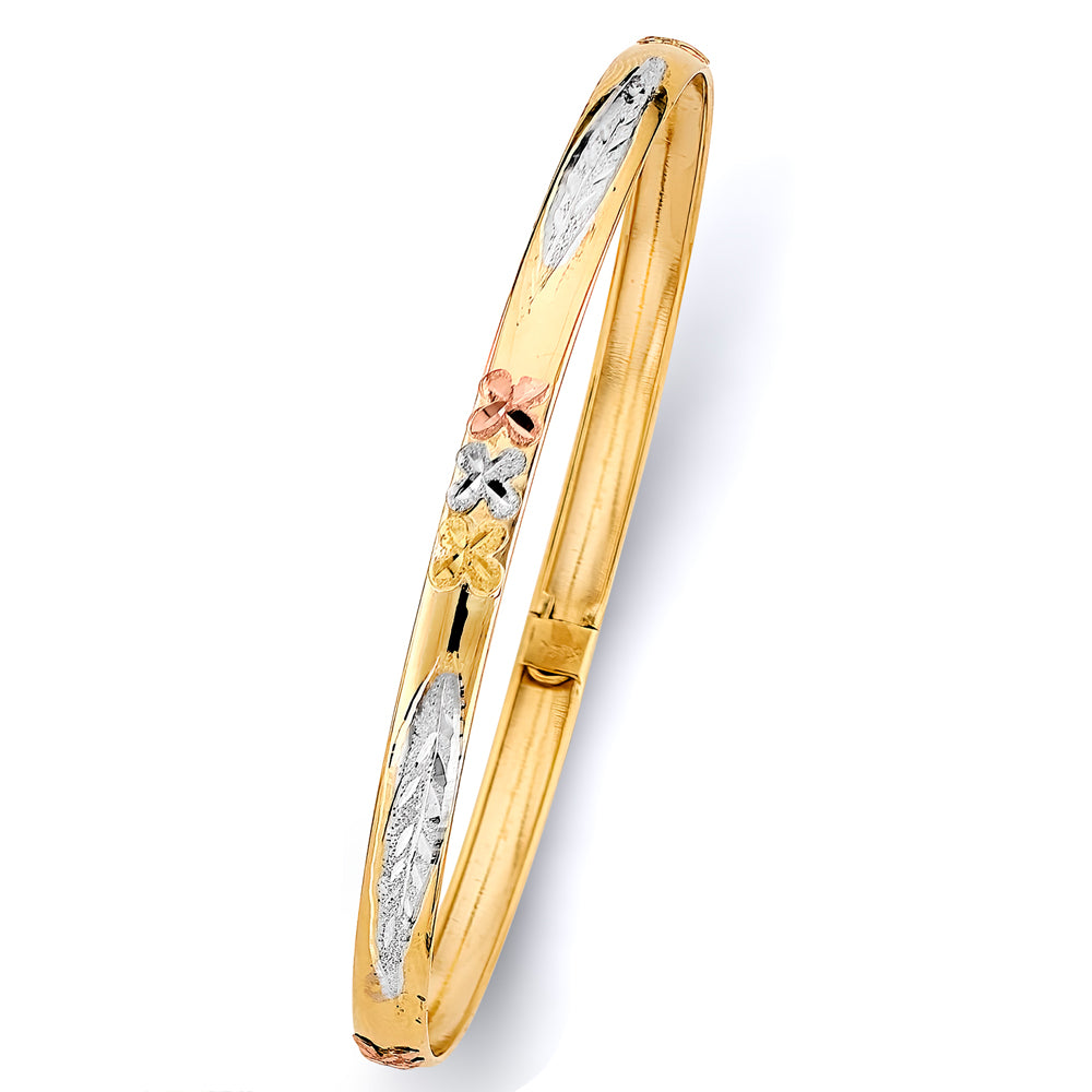 14k gold tri color flexible bangle(0230)