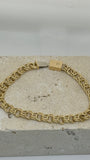 14k gold solid chino link bracelet (8 inches)