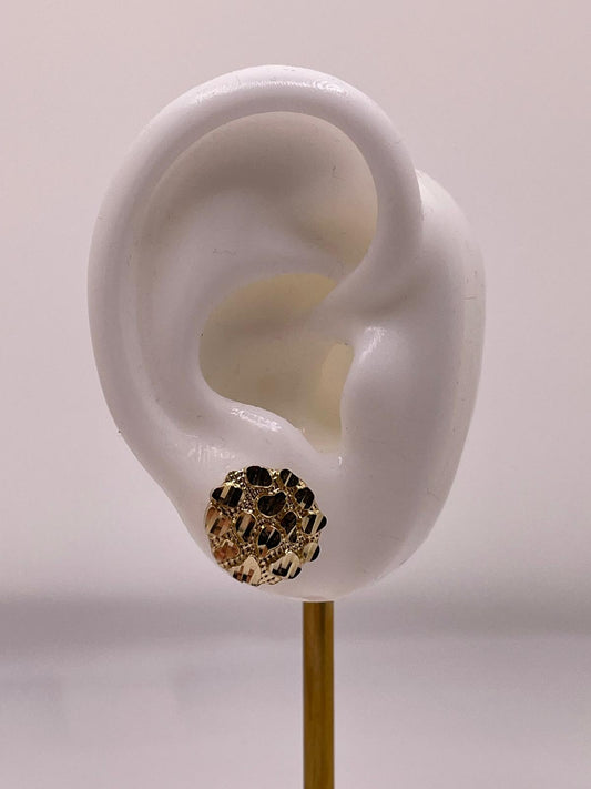 14K Large round nugget earrings