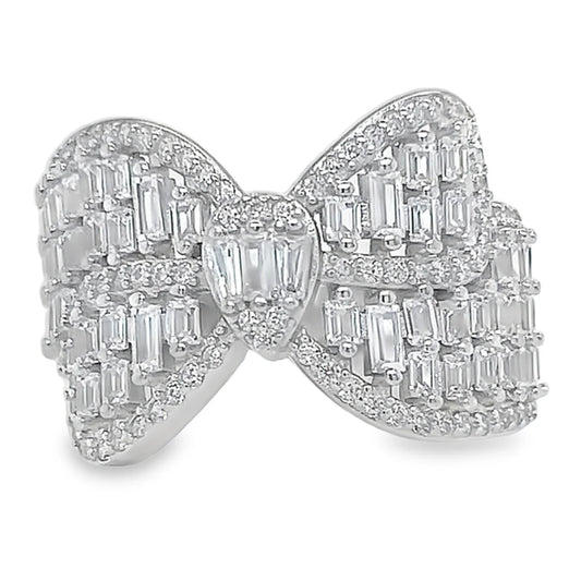 Luxury Bow CZ Ring - 925 Silver