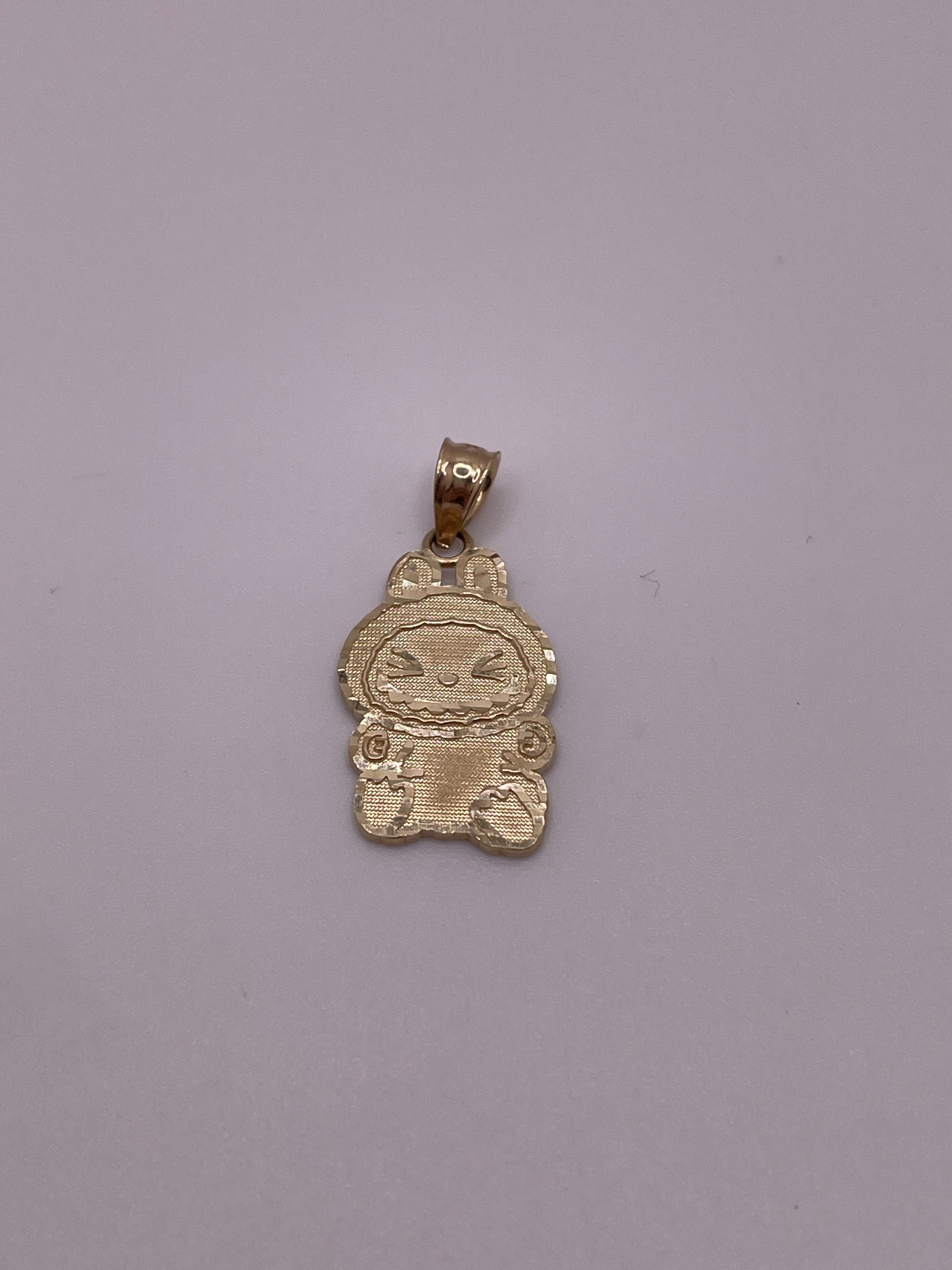 14K Gold Labubu Pendant
