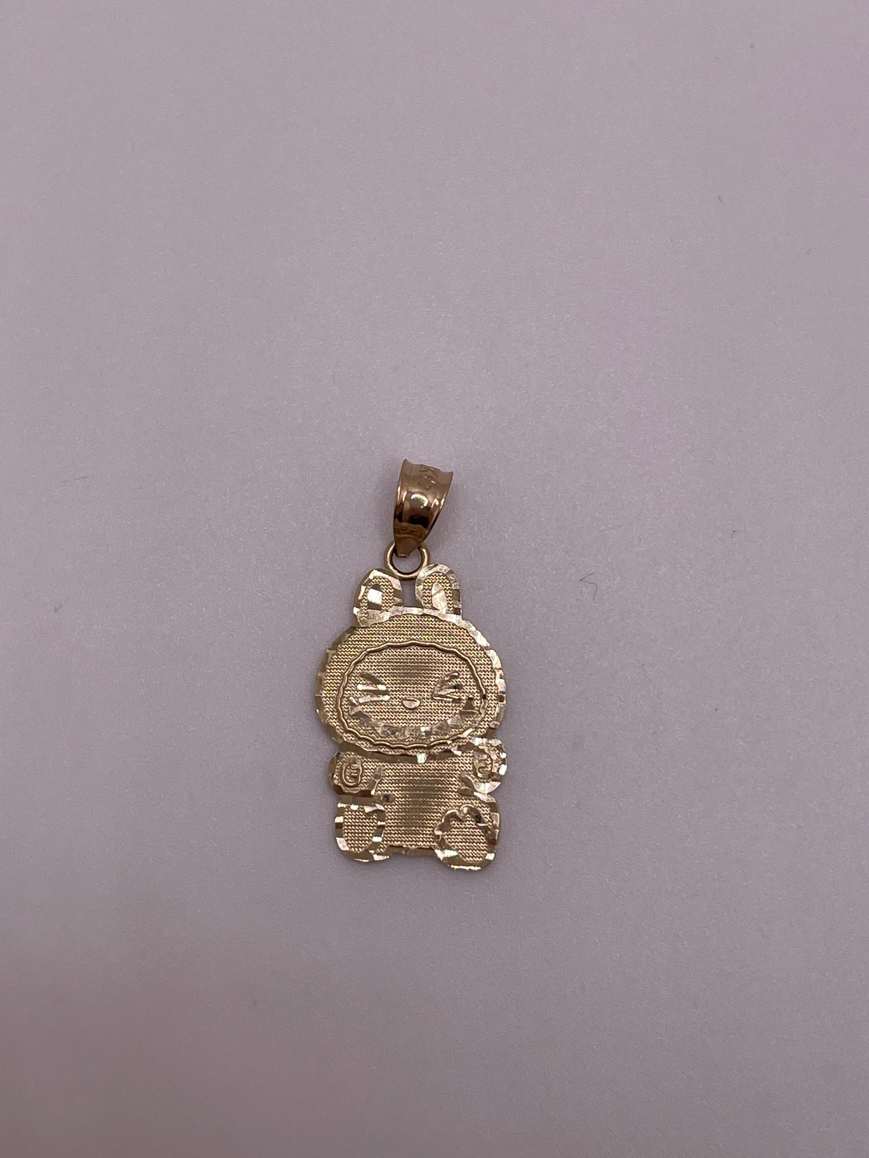 14K gold Labubu pendant, Labubu jewelry, collectible gold pendant, Labubu necklace charm, real gold The Monsters pendant, Labubu Sanrio crossover jewelry, rare gold collectible