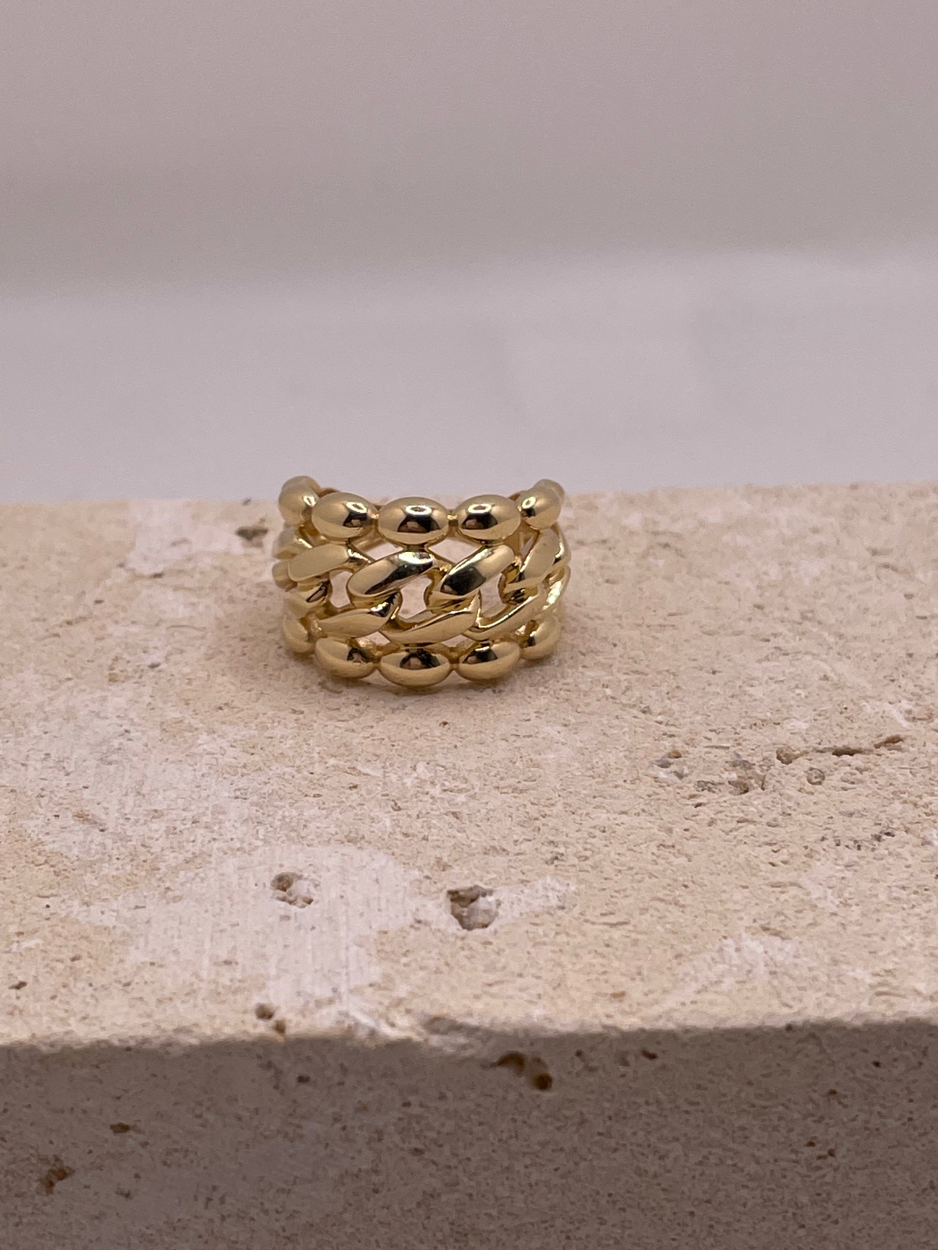 14k gold chunky statement ring