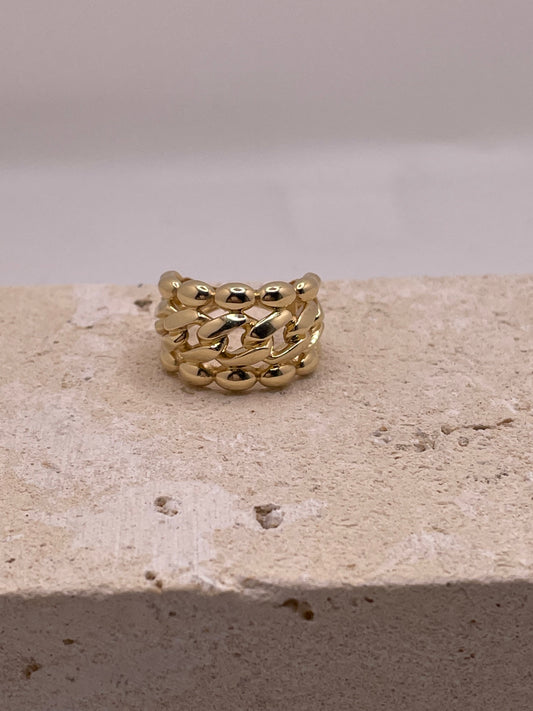 14k gold chunky statement ring