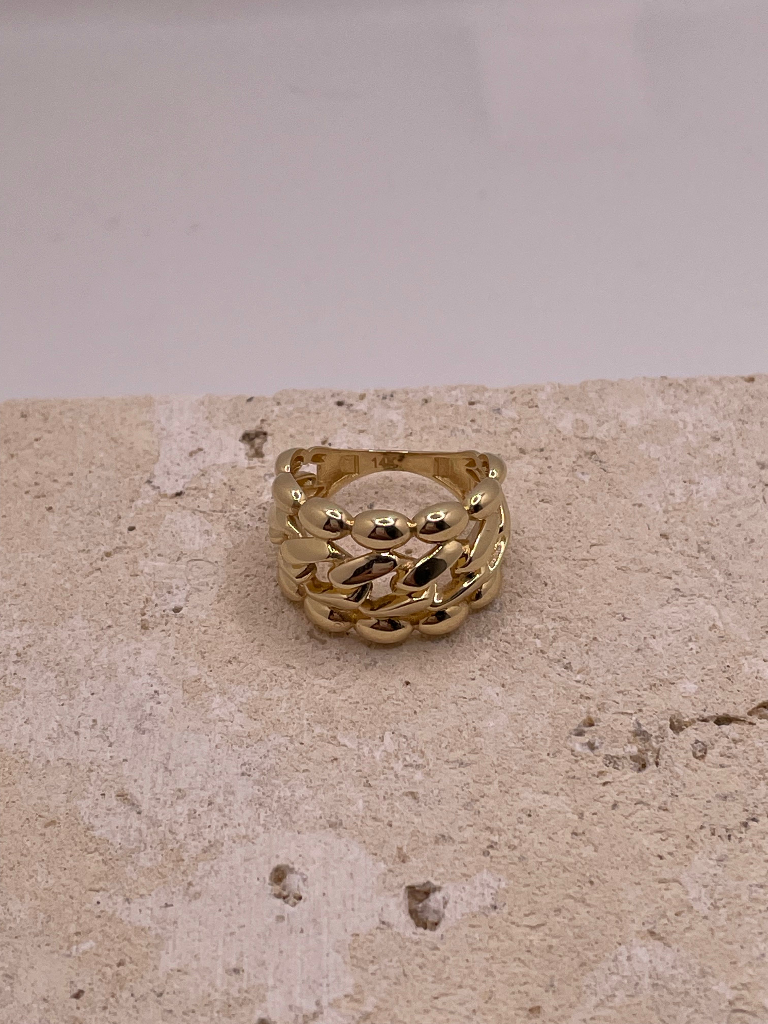 14k gold chunky statement ring