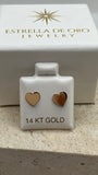 14k solid gold heart earrings
