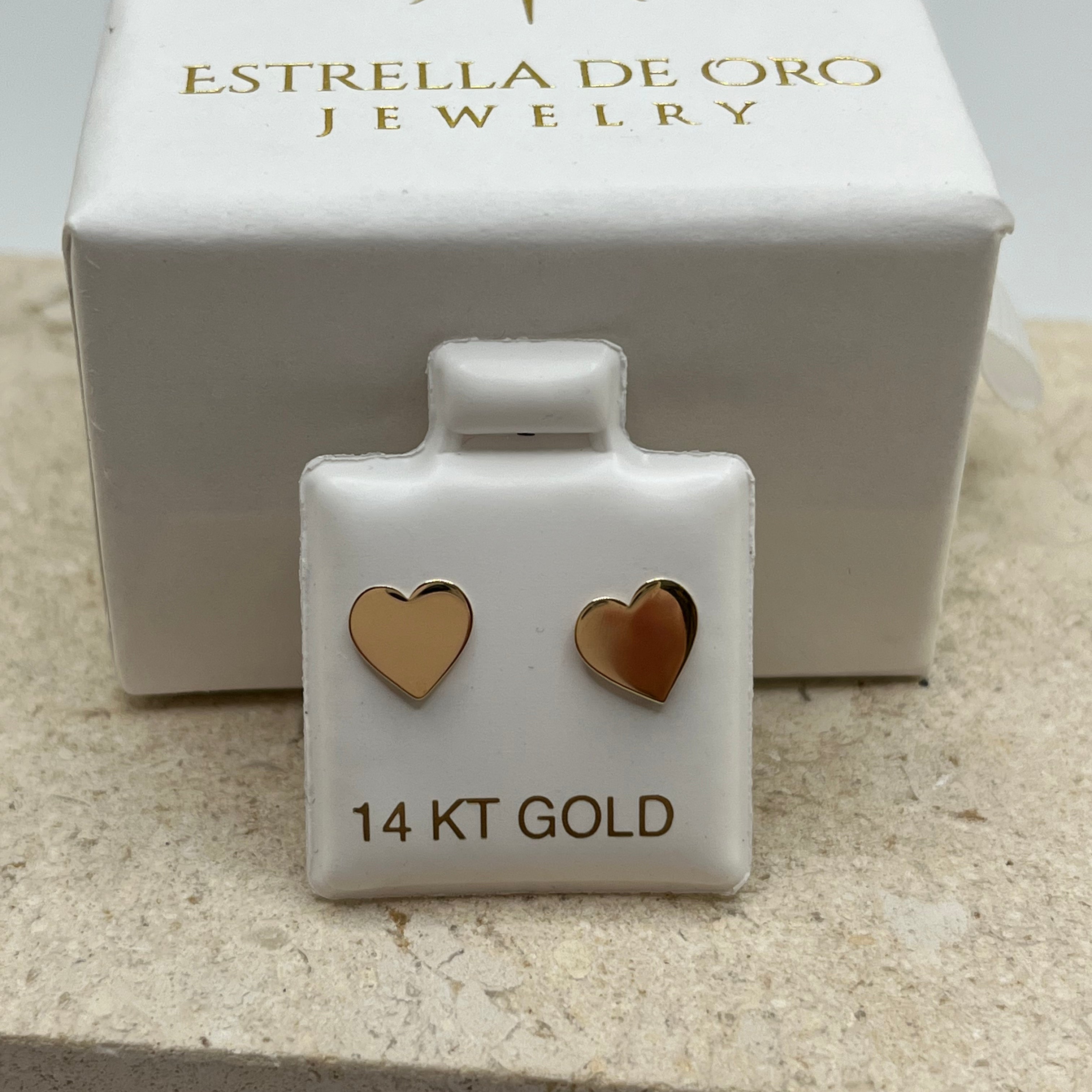 14k solid gold heart earrings