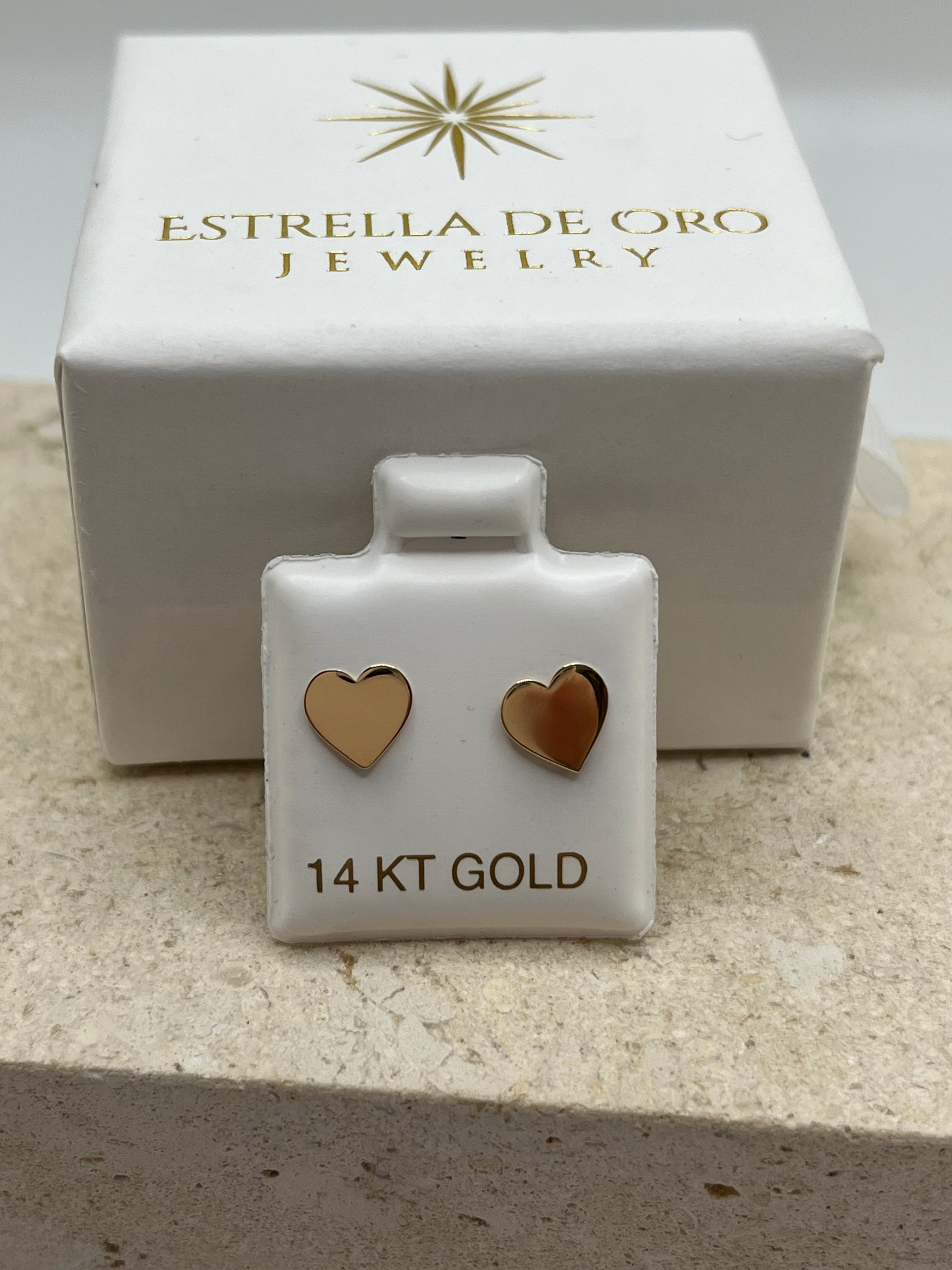 14k solid gold heart earrings