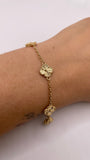 14K Gold 5-Motif Clover Bracelet