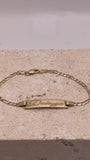 14k gold baby id 3 color figaro bracelet (98)
