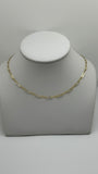 14k solid gold paperclip necklace 16 inches