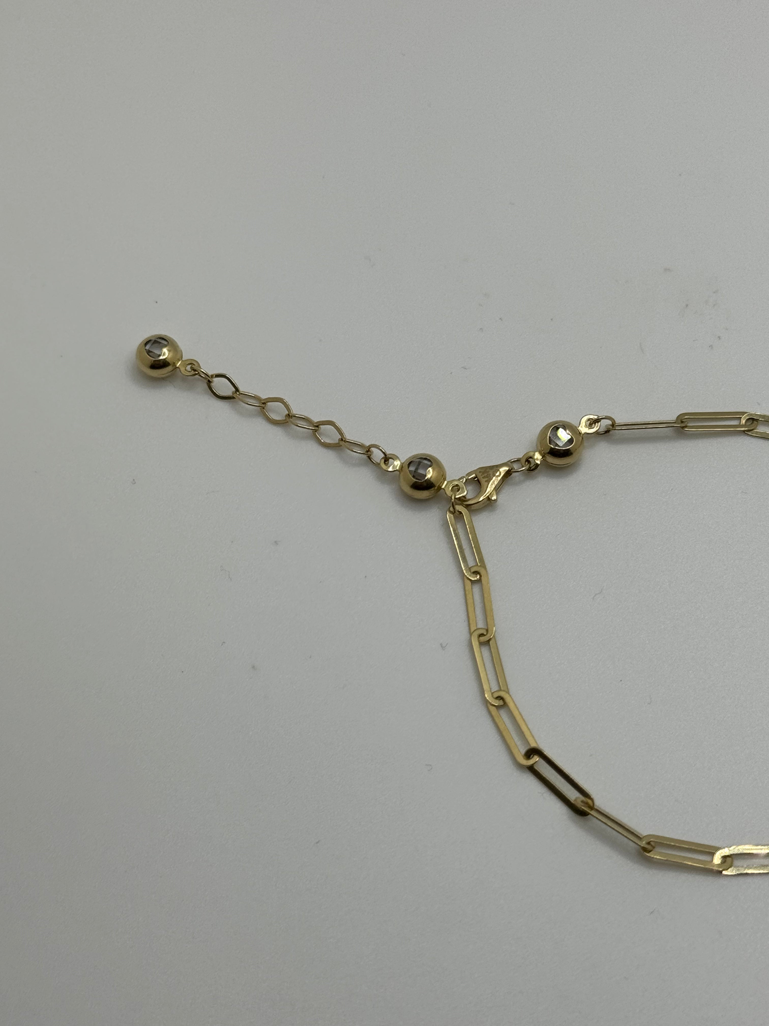 14k solid gold paperclip necklace 16 inches