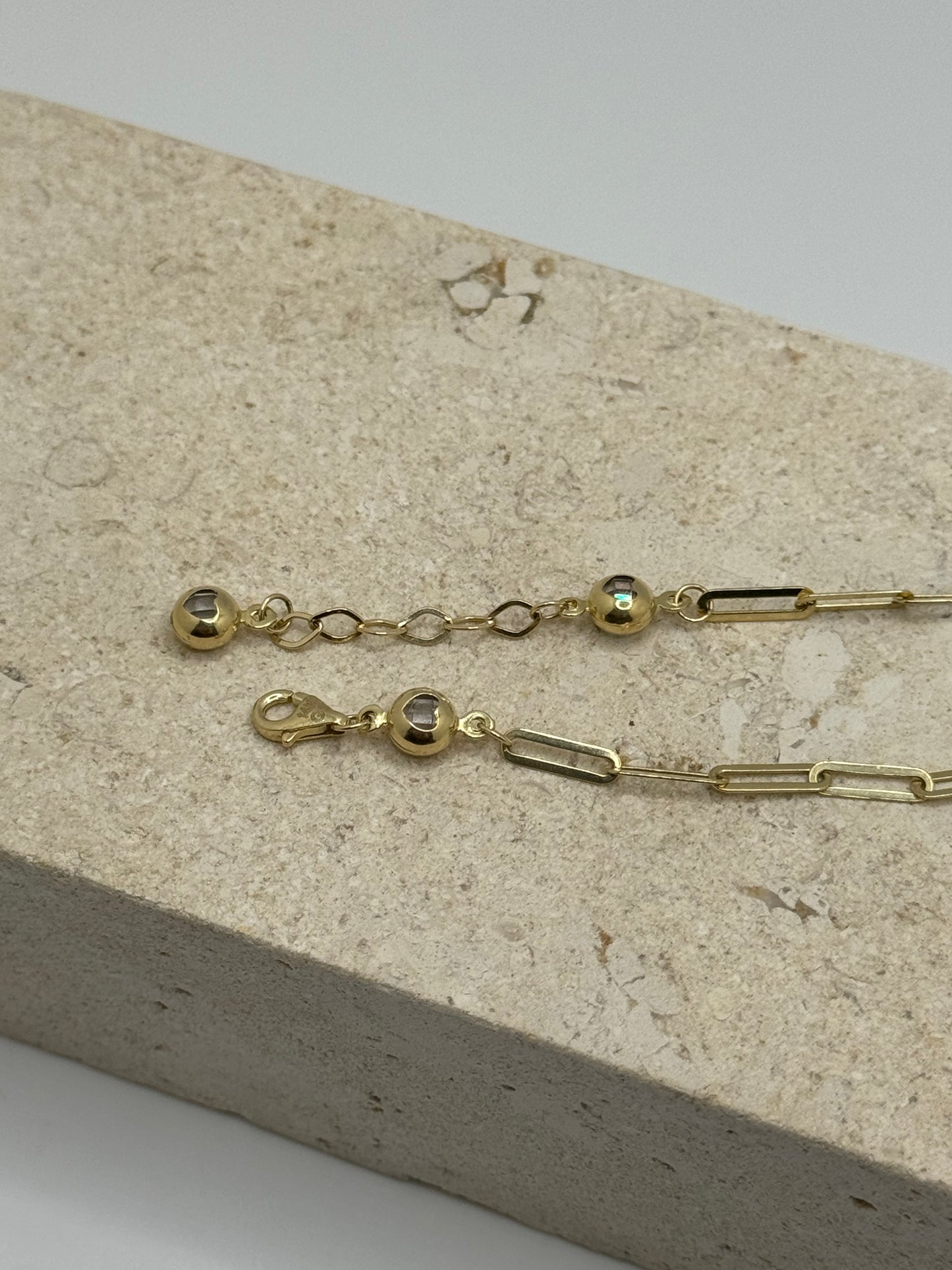 Collar de clip de oro macizo de 14 quilates 16+1'