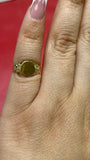 14K Gold Round Signet Baby Ring with Floral Detail or Women's Pinky Ring