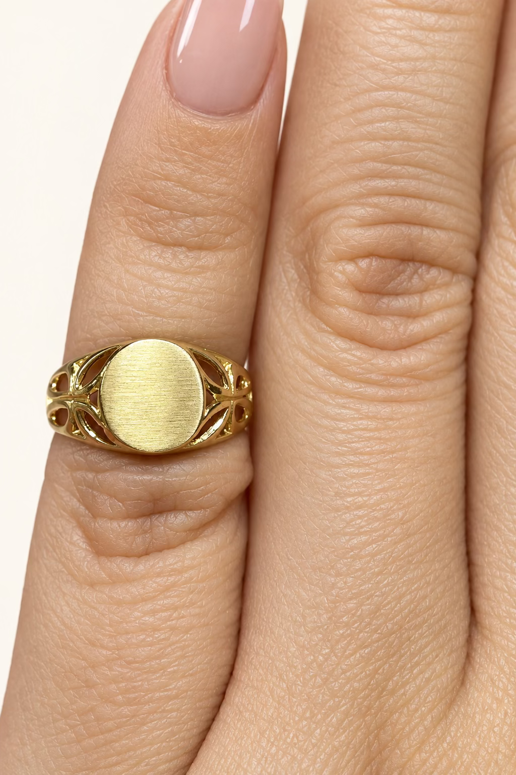14K Yellow Gold Baby Signet Ring or Womens Pinky Ring