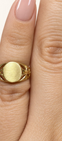 14K Yellow Gold Baby Signet Ring or Womens Pinky Ring