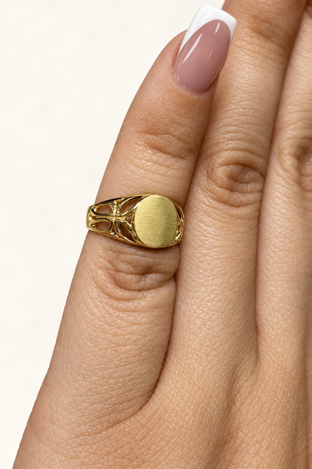 14K Yellow Gold Baby Signet Ring or Womens Pinky Ring