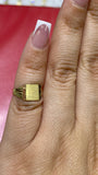 14K Gold Square Signet Baby Ring or Womens Pinky RIng