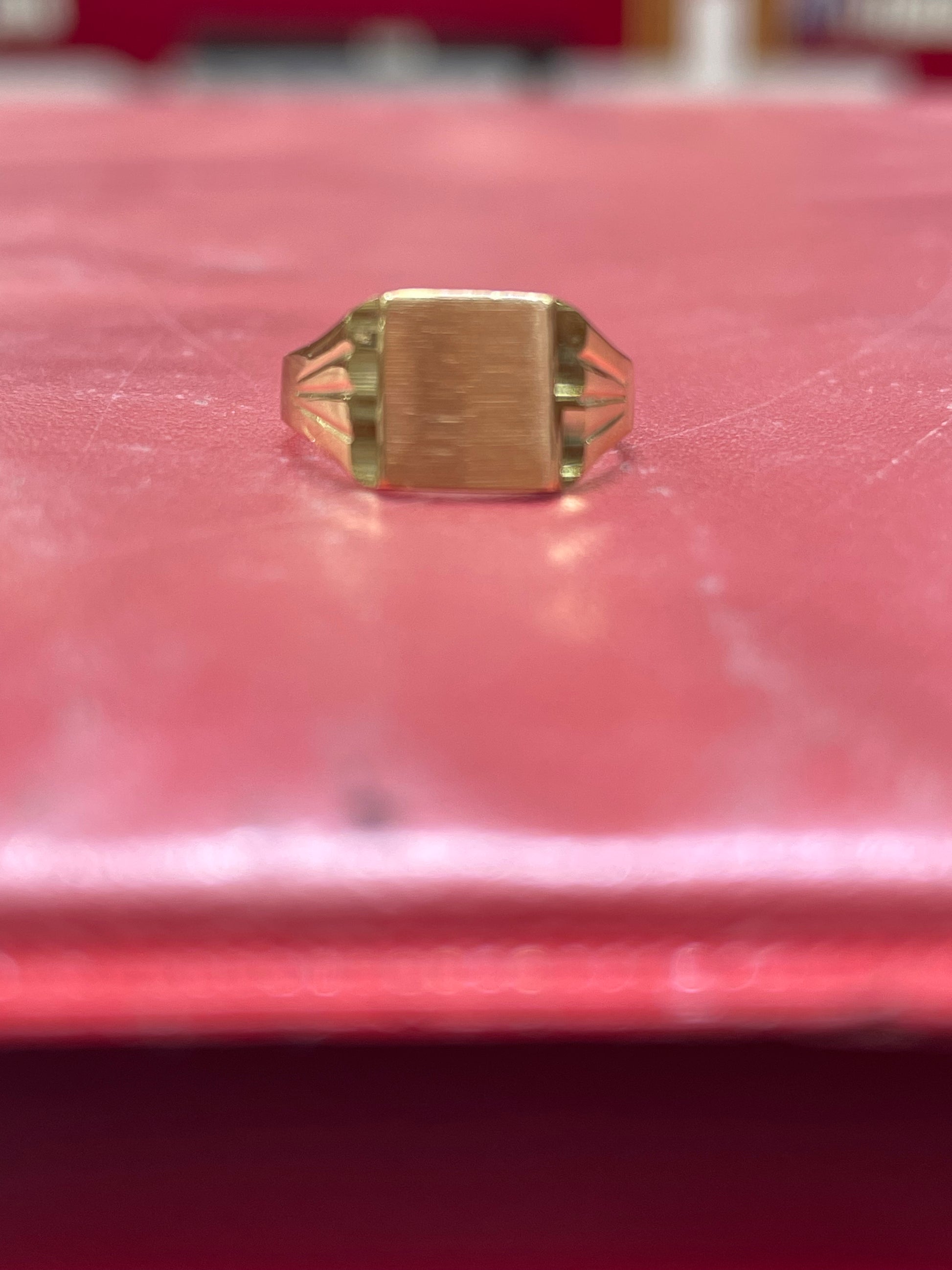 14K Gold Square Signet Baby Ring or Womens Pinky RIng