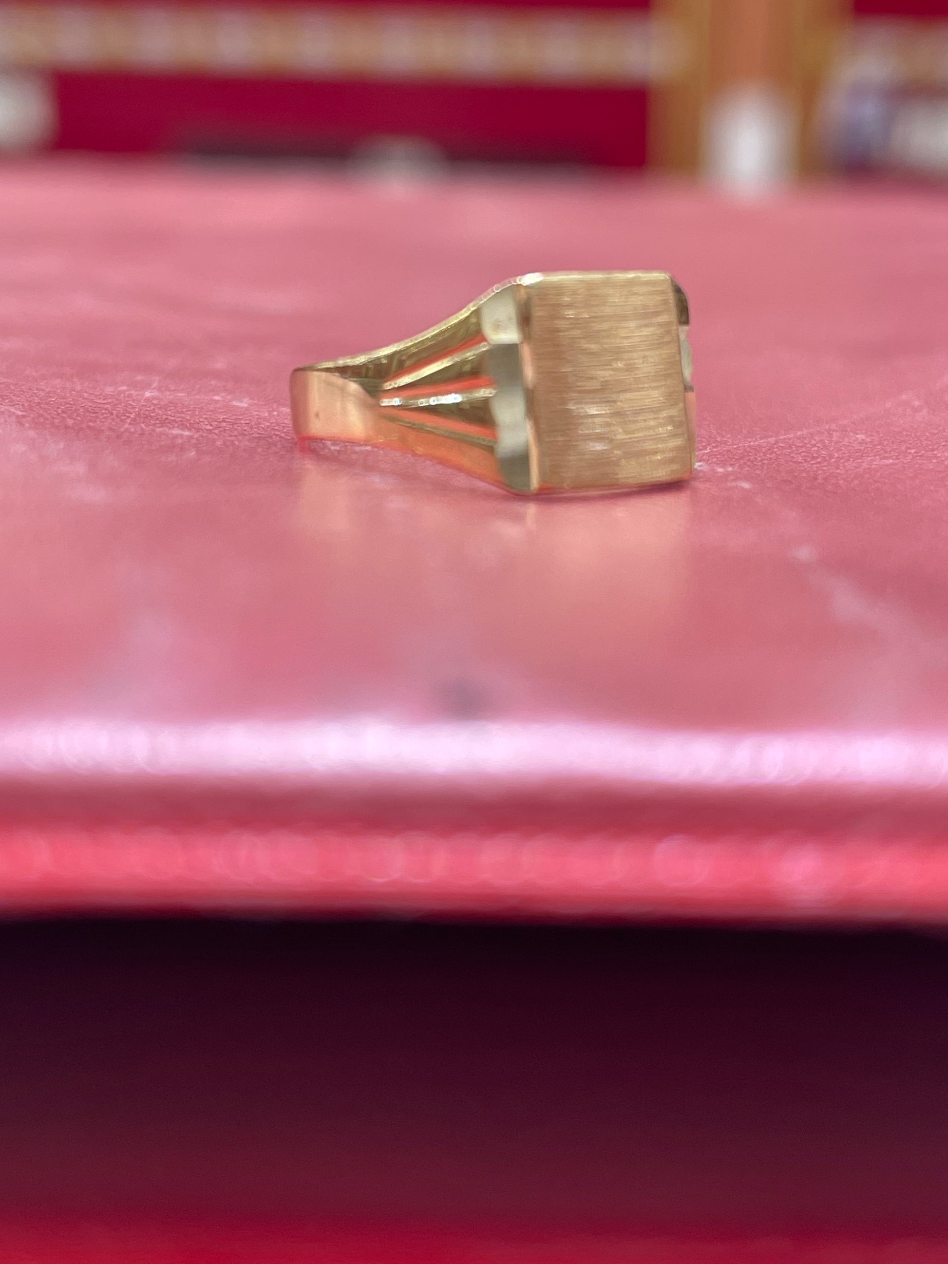 14K Gold Square Signet Baby Ring or Womens Pinky RIng