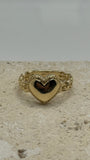 14K Golden Amor Chain Heart Ring