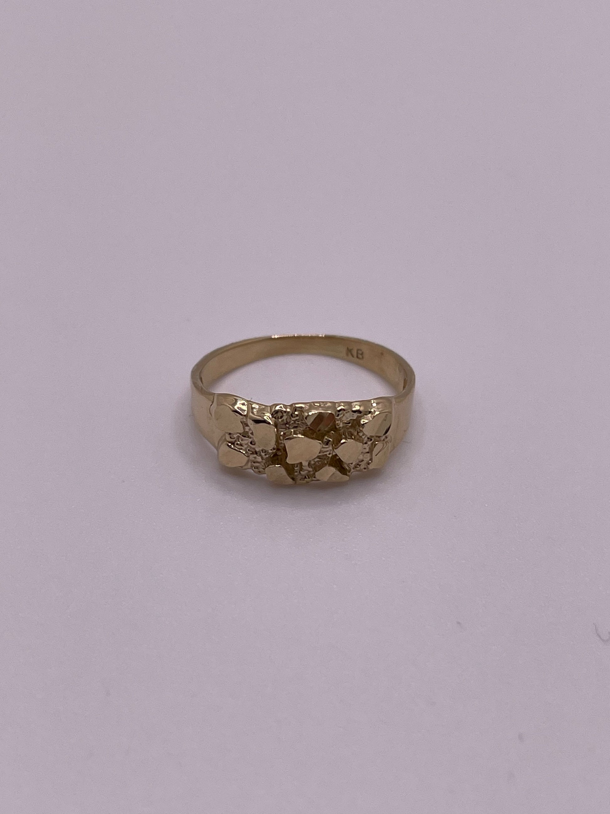 14K Gold Nugget Baby Ring or Womens Pinky Ring