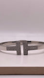 t-wire cz bangle - 925 silver