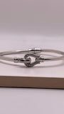 buckle cz bangle - 925 silver