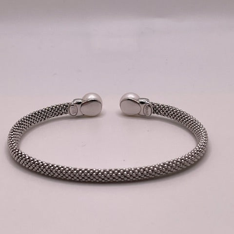 pearl twist cable bangle - 925 silver