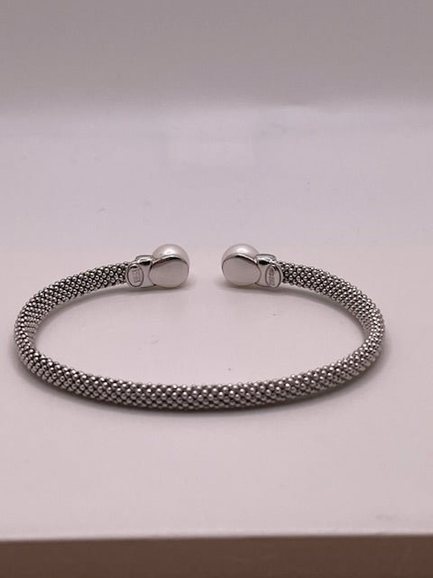 pearl twist cable bangle - 925 silver