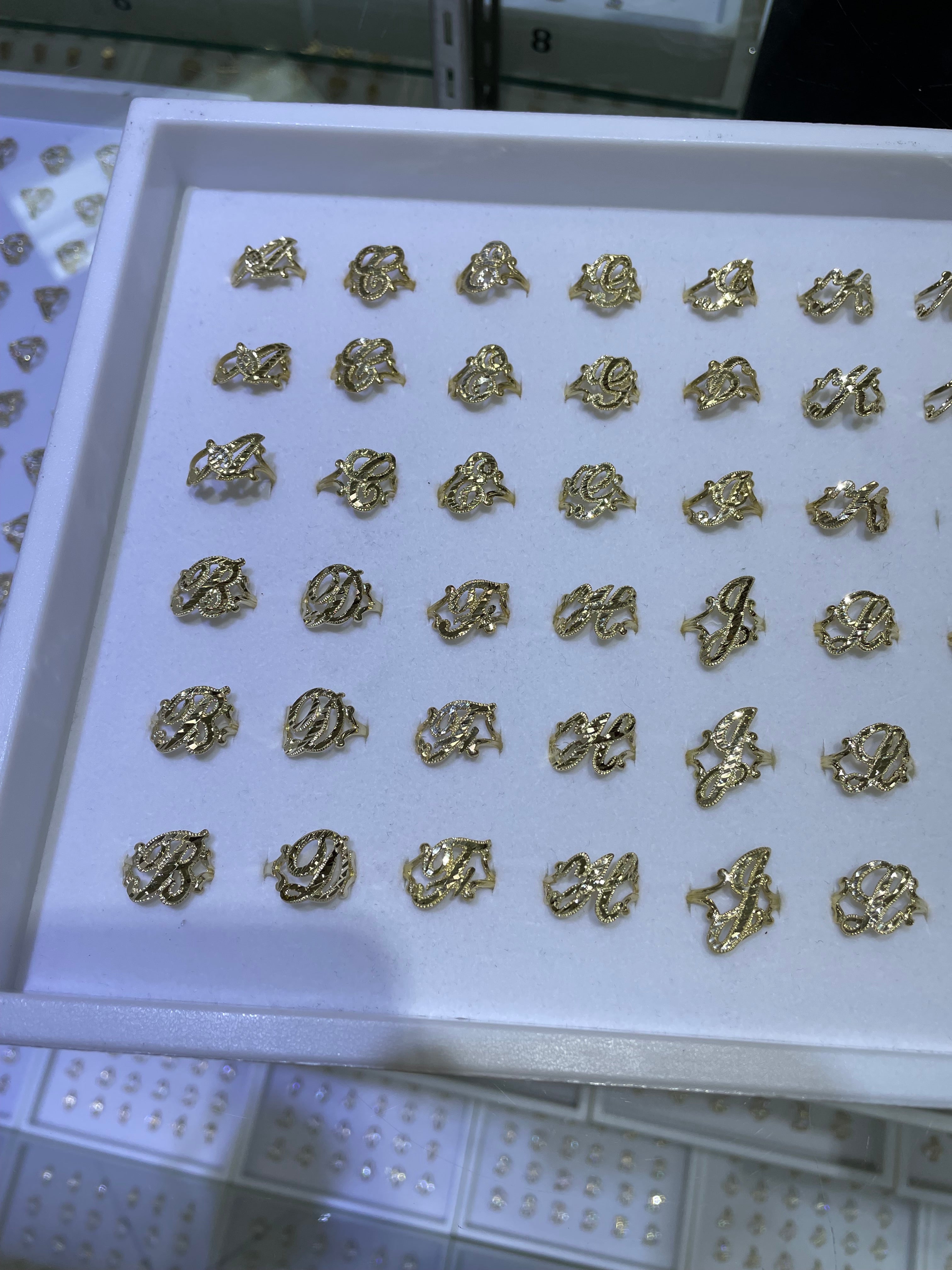 14k gold “k” cursive initial ring