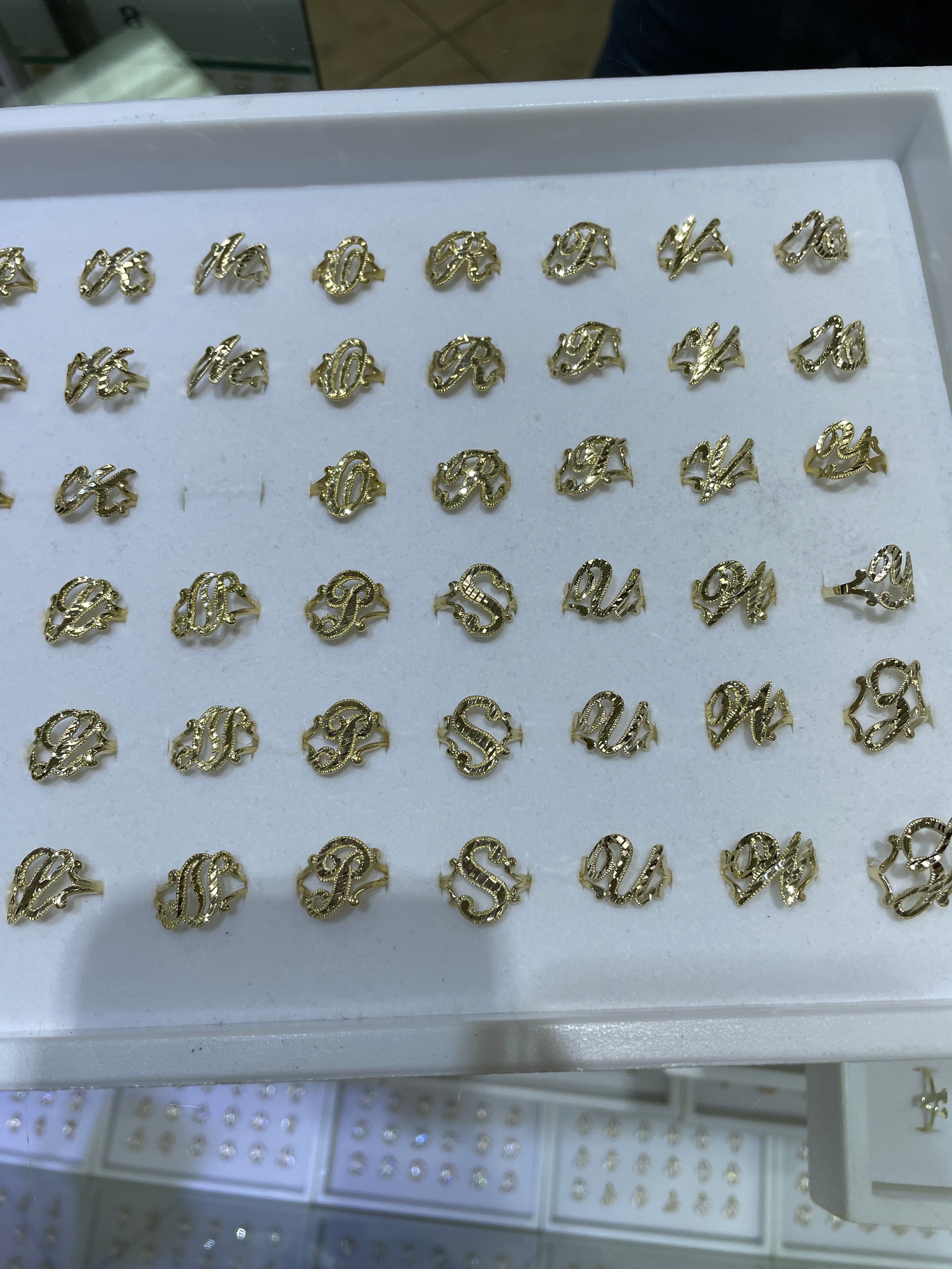 14k gold “l” cursive initial ring