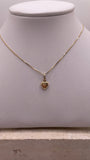14k gold 18" box chain + heart pendant set