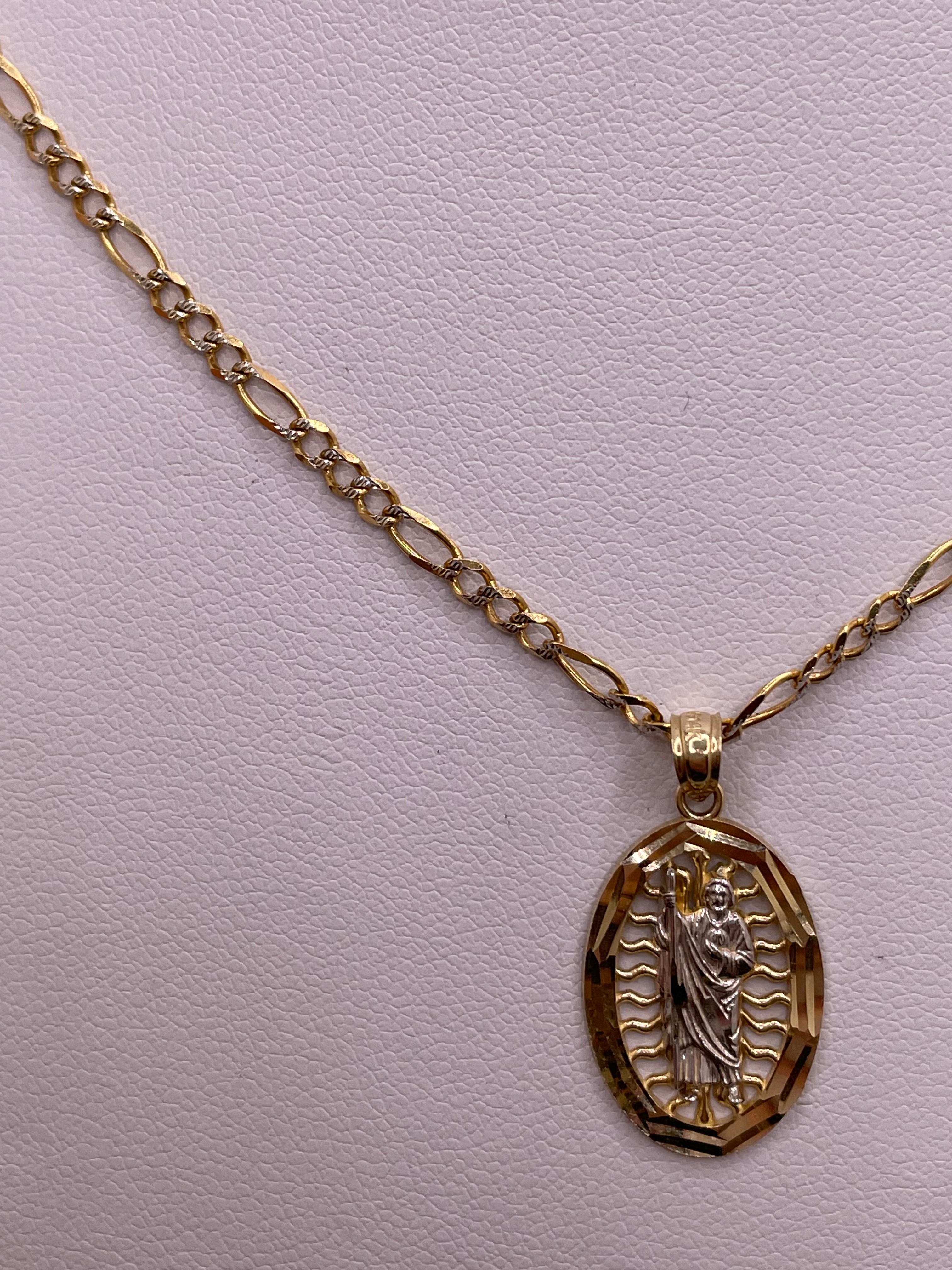 14k gold san judas chain set