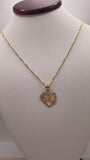 14k gold heart initial pendant + singapore chain