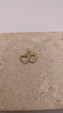 Close-up of 14K gold double heart pendant with CZ stones on the right heart