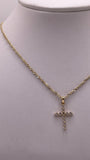 14k gold cross & chain jewelry set