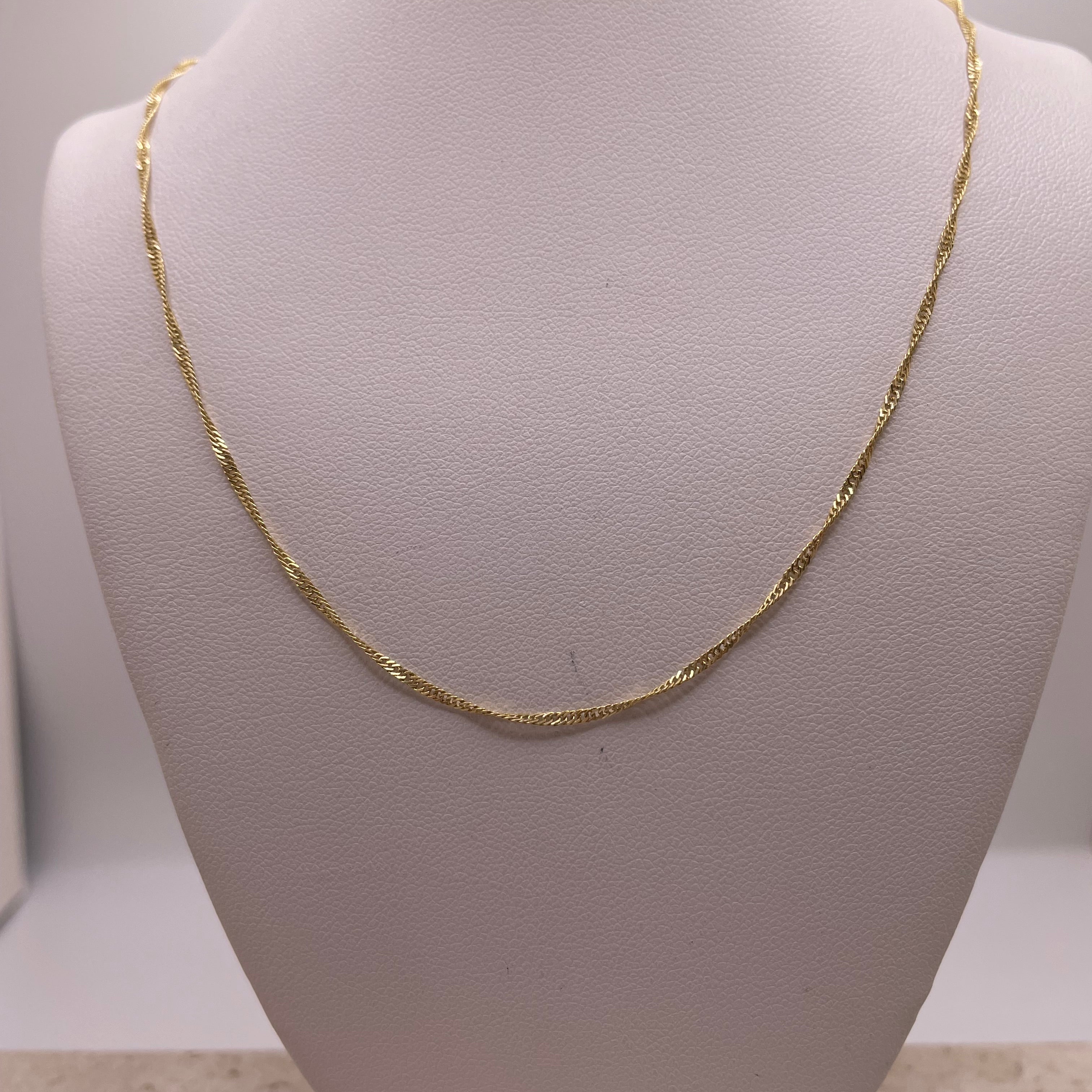 14k gold 1.2mm singapore chain