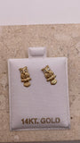 14k gold owl buho screw back earrings