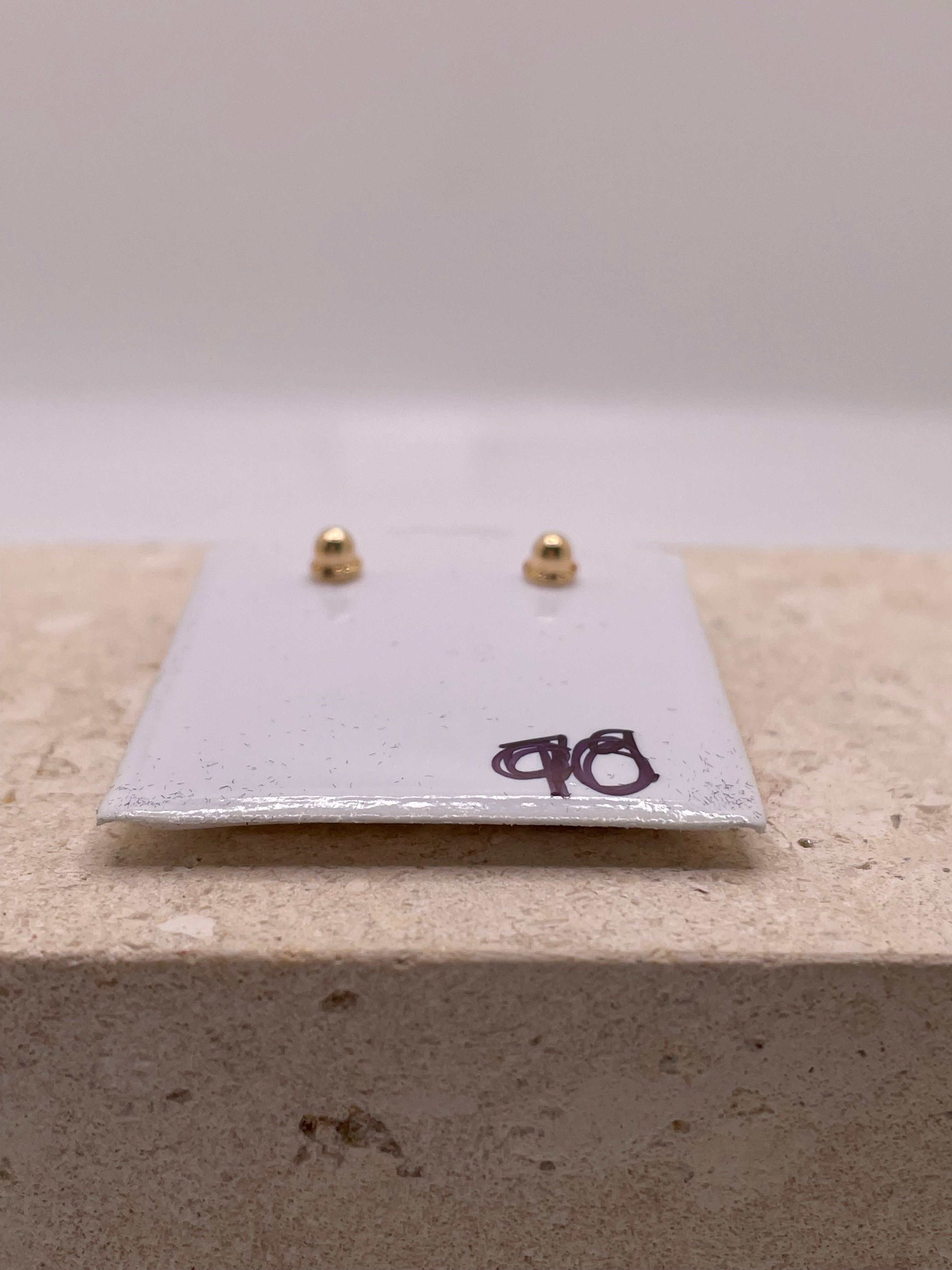 14k gold owl buho screw back earrings