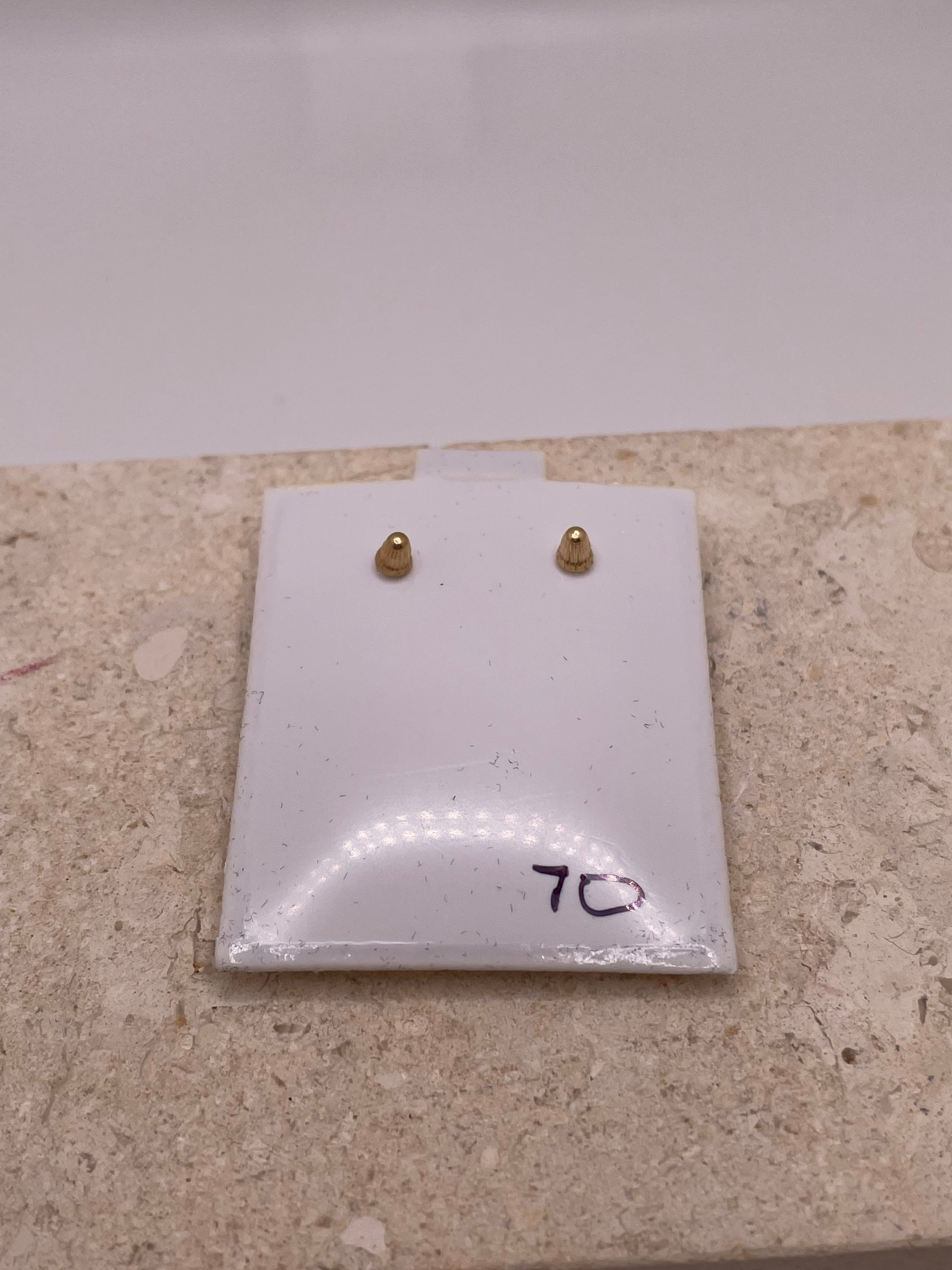 14k gold diamond-cut dome earrings